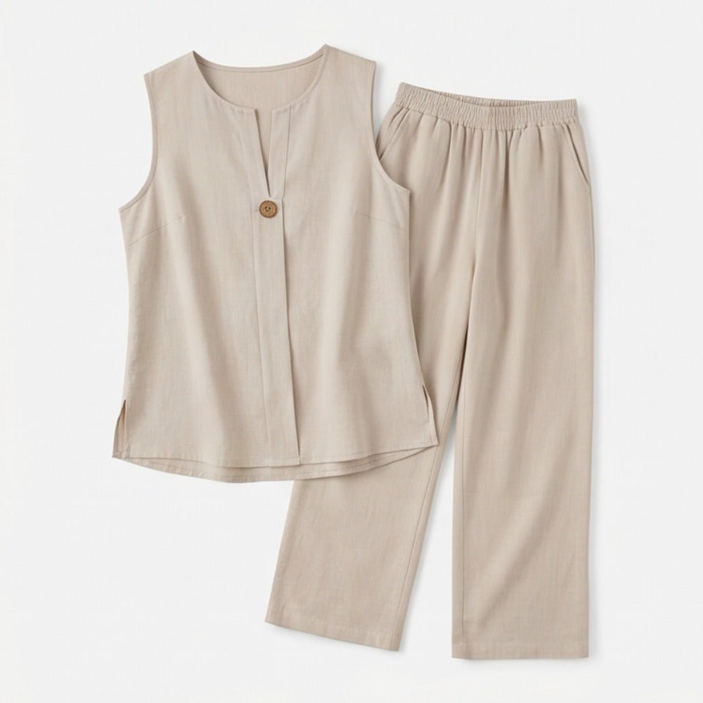 Calwyn | Linen Co-Ord Set with Wide-Leg Pants in product view 14