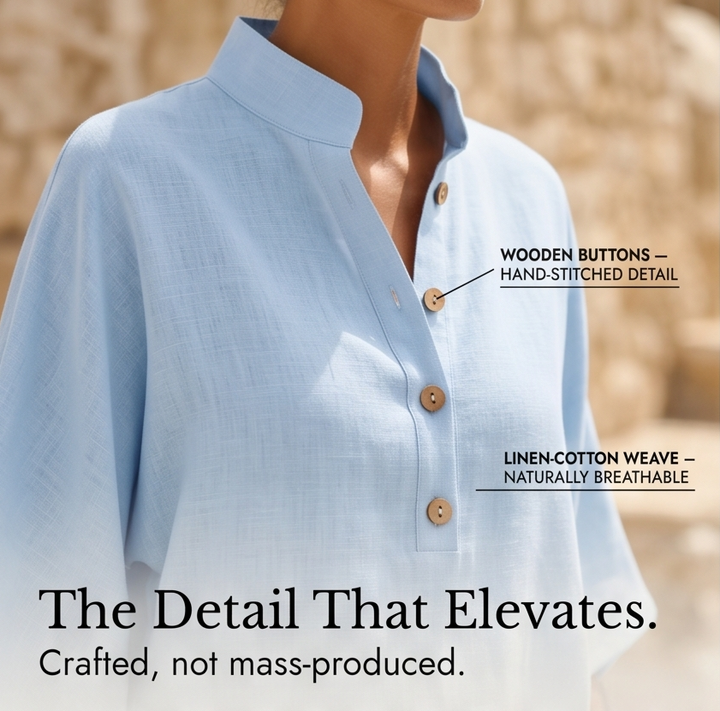 Trevaine | Linen Two-Piece Set Wide Leg Pants in product view 6