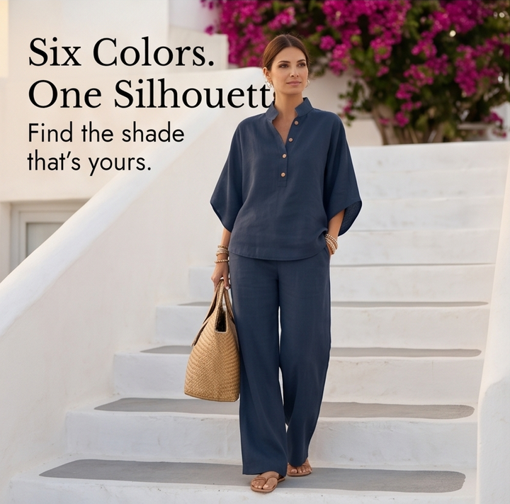 Trevaine | Linen Two-Piece Set Wide Leg Pants in product view 10