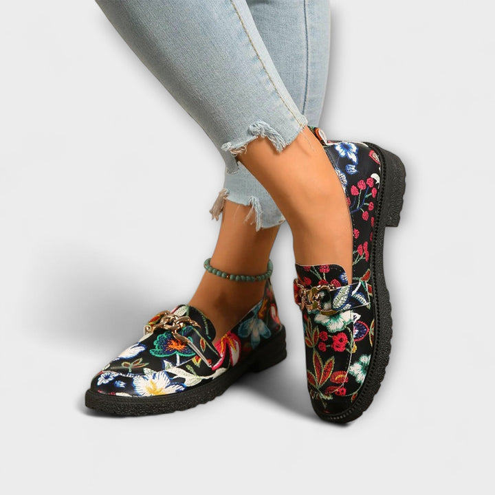 Manon multicolour leather loafers, front view