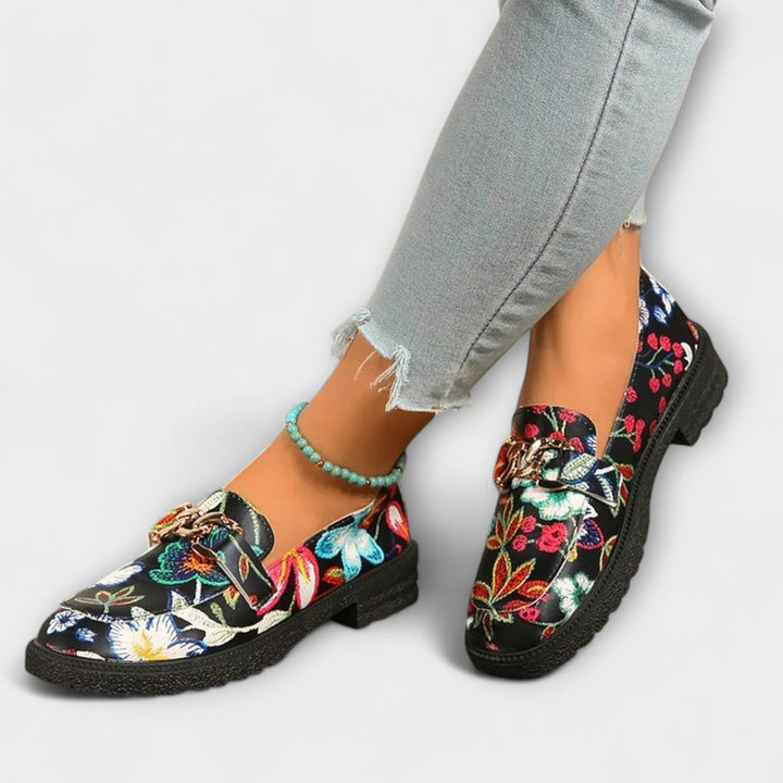 Manon multicolour leather loafers, third view