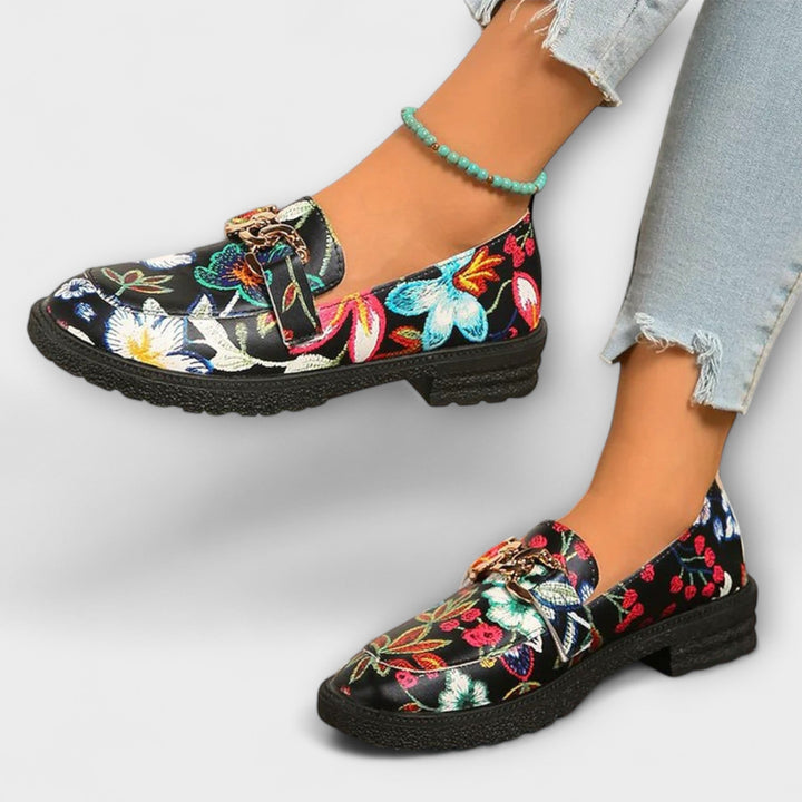Manon multicolour leather loafers, fourth view