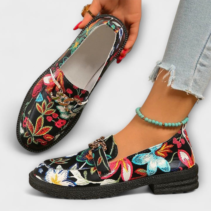 Manon multicolour leather loafers, fifth view