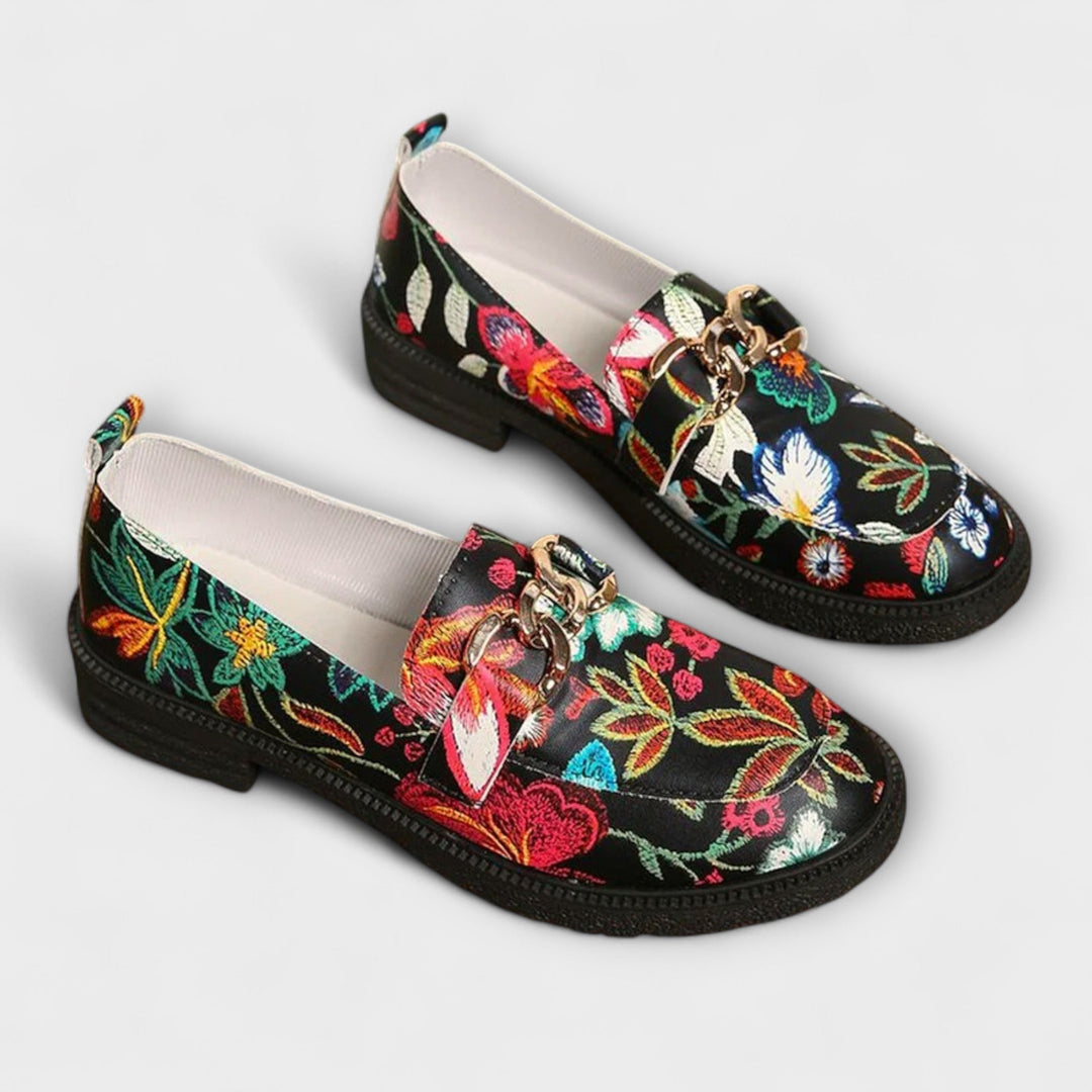 Manon multicolour leather loafers, sixth view