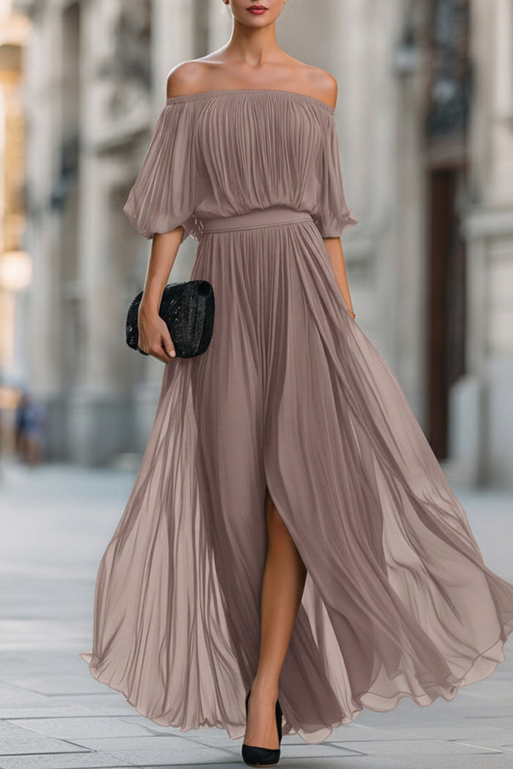 Margot maxi dress, front slit detail
