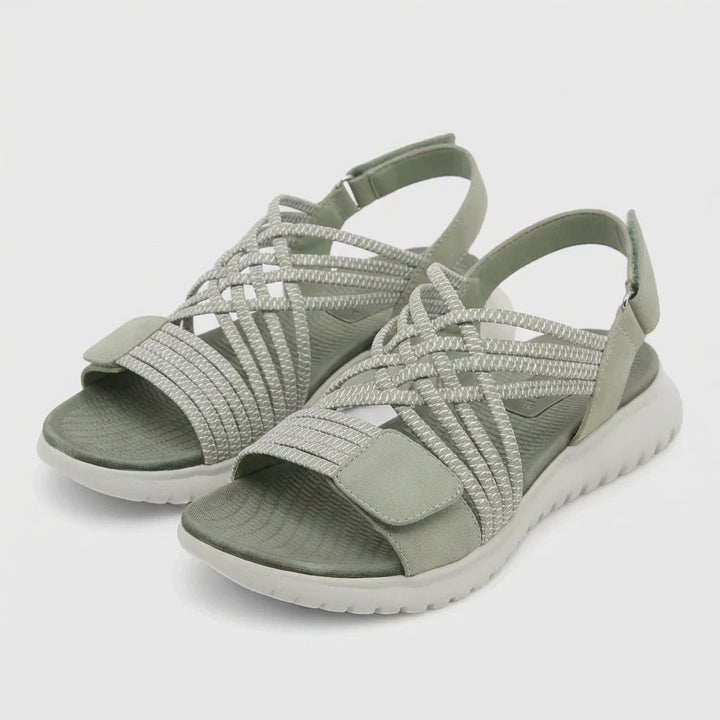 Nadine criss-cross flat sandals, studio view