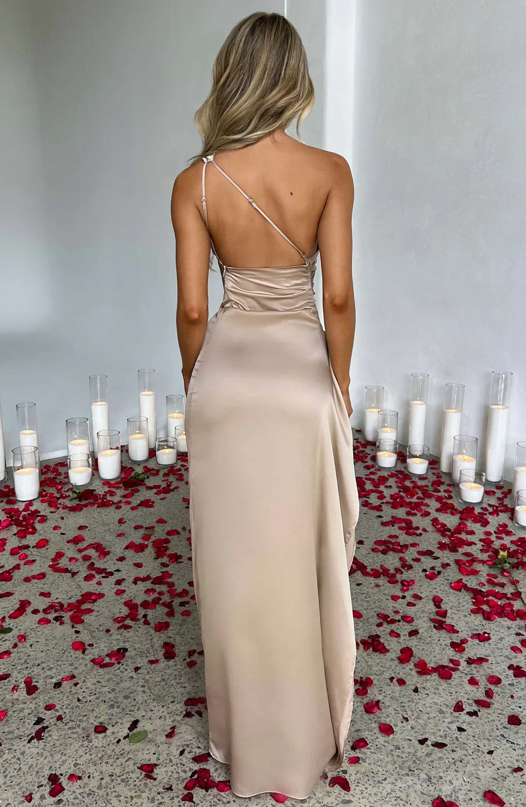 Thalia | One Shoulder Slit Maxi Dress in product view 5