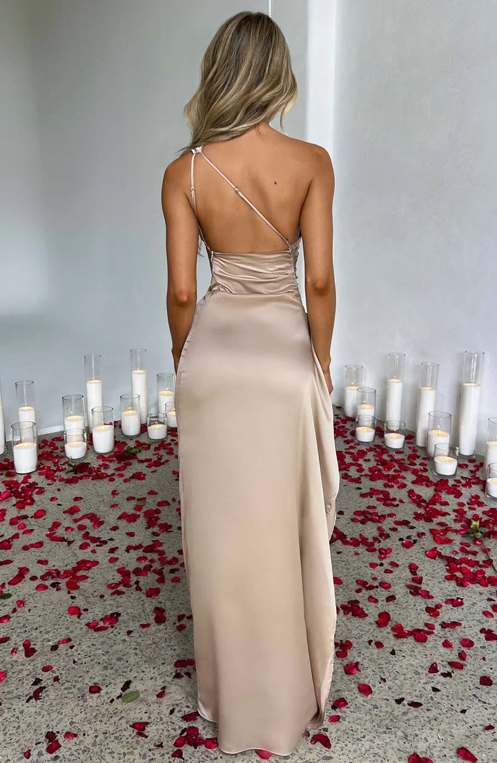 Thalia | One Shoulder Slit Maxi Dress in product view 5
