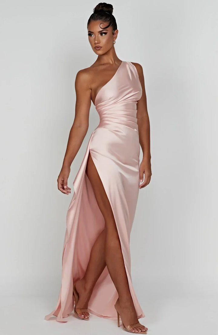 Thalia | One Shoulder Slit Maxi Dress in product view 9