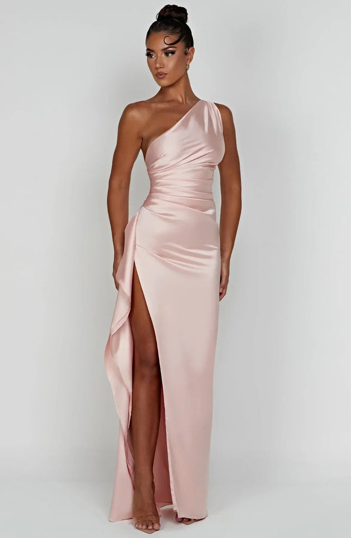 Thalia | One Shoulder Slit Maxi Dress in product view 10