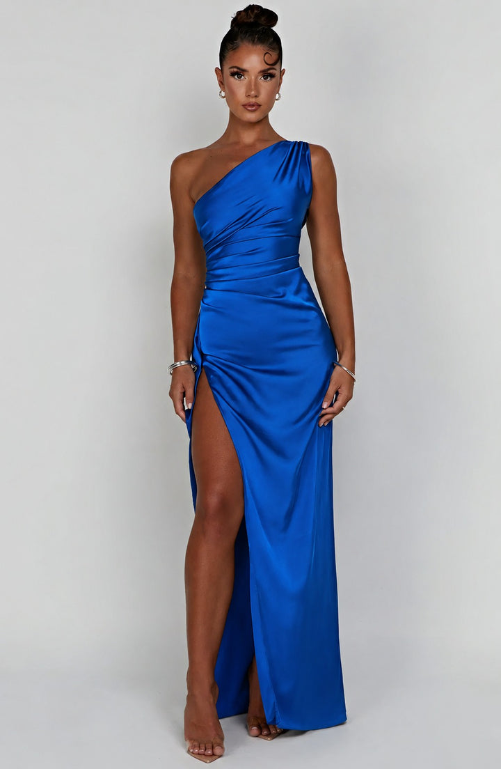 Thalia | One Shoulder Slit Maxi Dress in product view 11