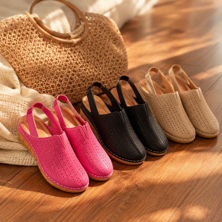 Halvine | Perforated Wedge Slingback Sandal in product view 7