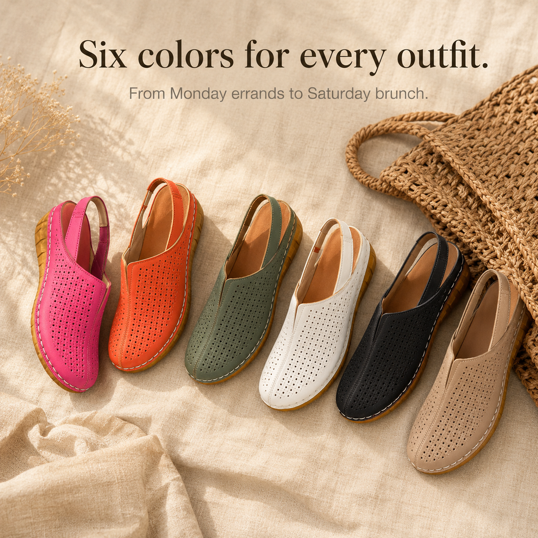 Halvine | Perforated Wedge Slingback Sandal in product view 10
