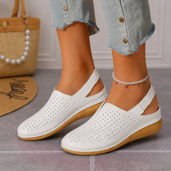 Halvine | Perforated Wedge Slingback Sandal in product view 11