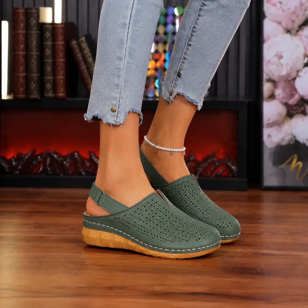Halvine | Perforated Wedge Slingback Sandal in product view 13
