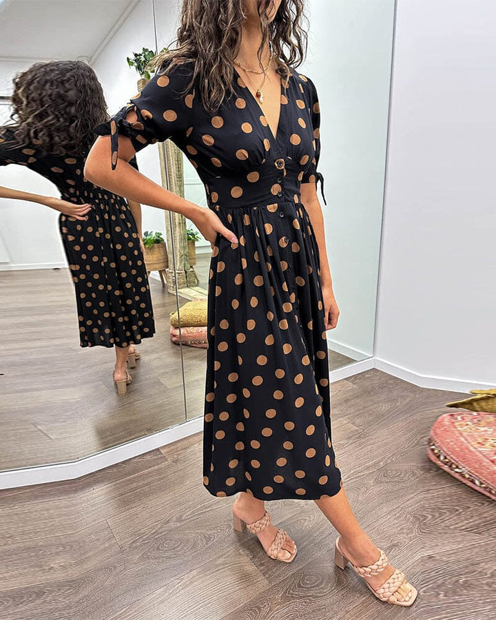Delvara | Polka Dot Midi Dress in product view 1