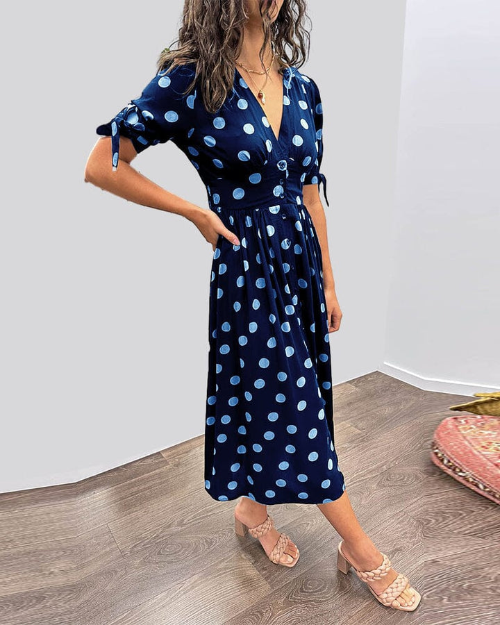 Delvara | Polka Dot Midi Dress in product view 2