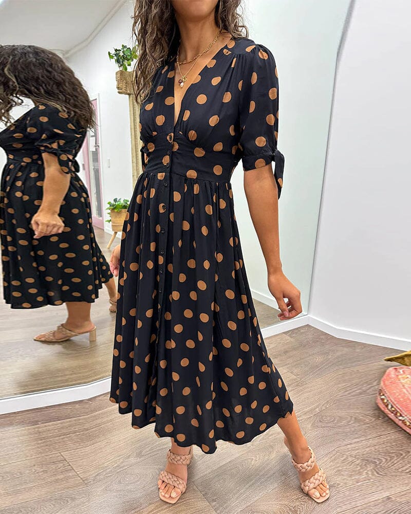 Delvara | Polka Dot Midi Dress in product view 6