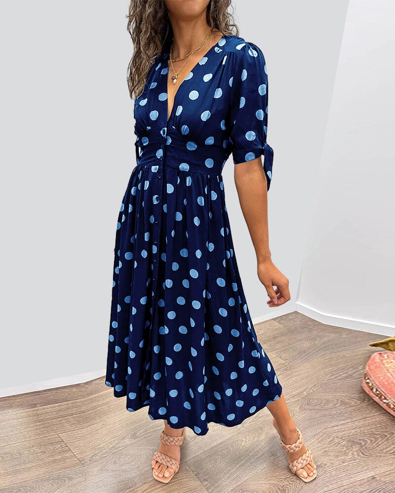 Delvara | Polka Dot Midi Dress in product view 7