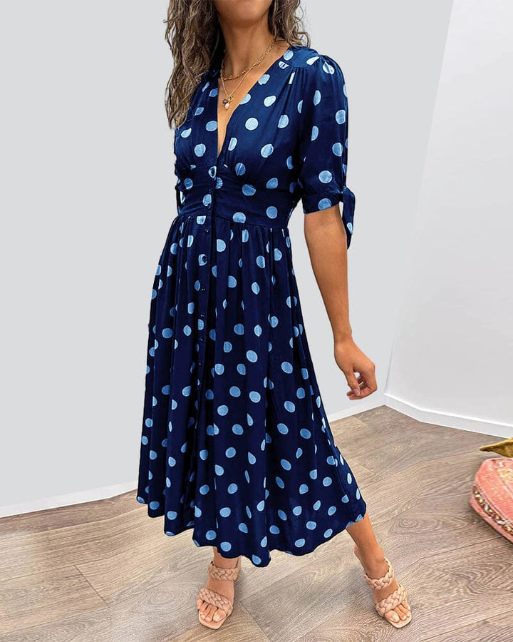 Delvara | Polka Dot Midi Dress in product view 7