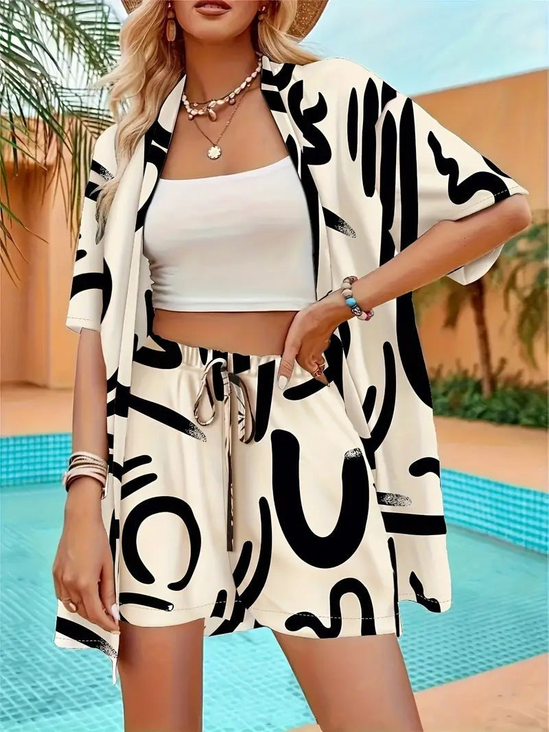 Paloma | Printed Kimono and Shorts Set - product image 4