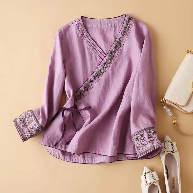 Lotus | Relaxed Embroidered Breeze Blouse in product view 1