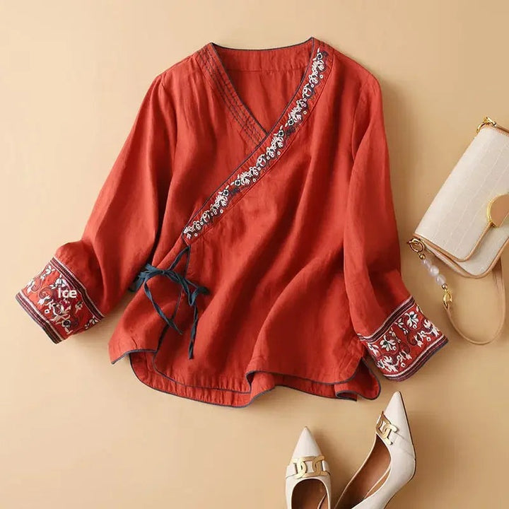 Lotus | Relaxed Embroidered Breeze Blouse in product view 12