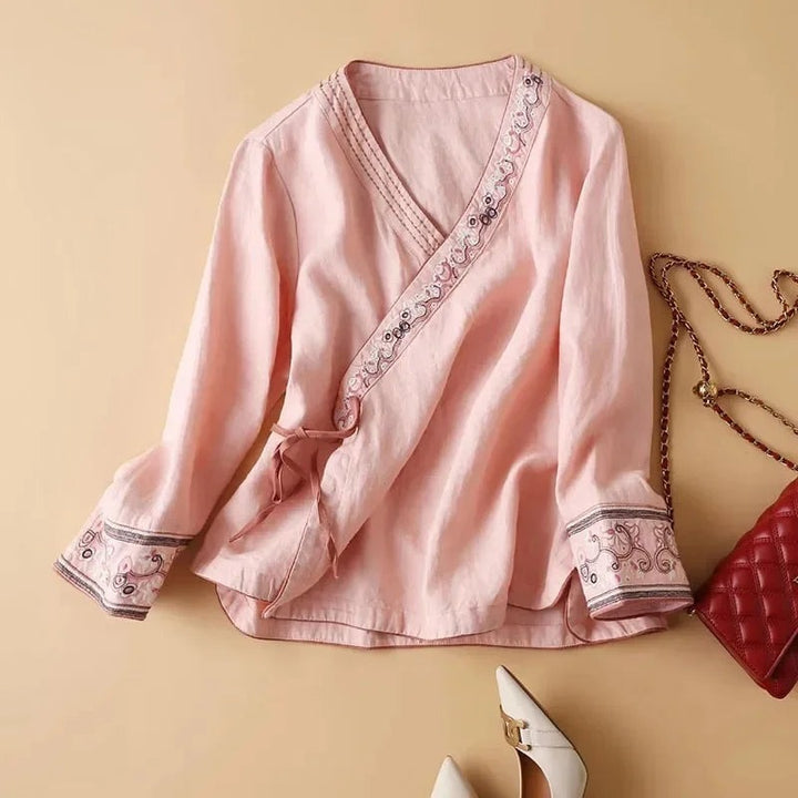 Lotus | Relaxed Embroidered Breeze Blouse in product view 14