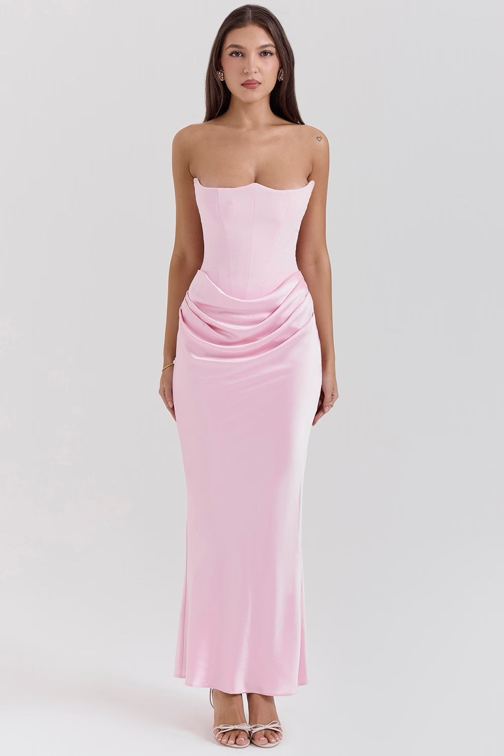 Hera | Retro Solid Color Strapless Party Dress in product view 3