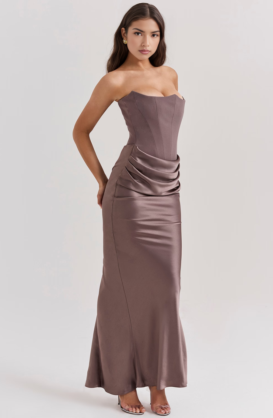 Hera | Retro Solid Color Strapless Party Dress in product view 9