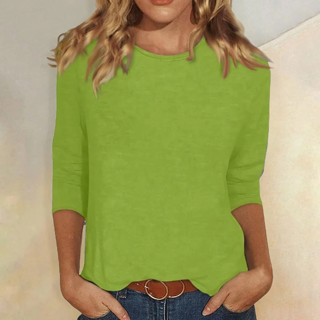 Katell | Round Neck Three-Quarter Sleeve Top - product image 6