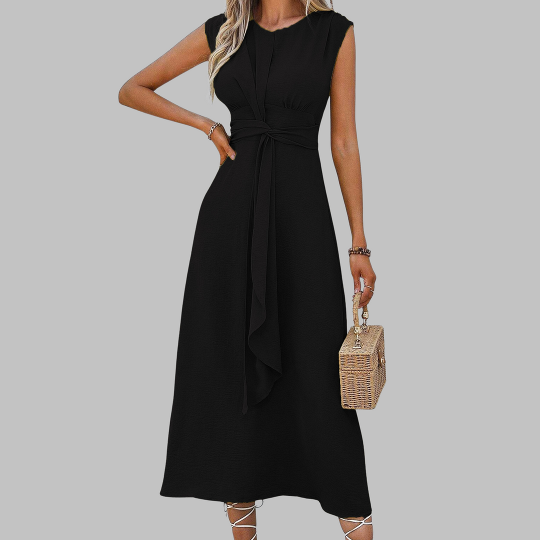 Nanna sleeveless belted a-line midi dress, seventh view