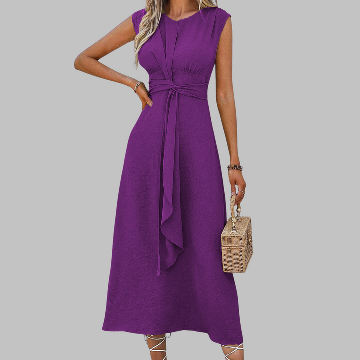 Nanna sleeveless belted a-line midi dress, ninth view