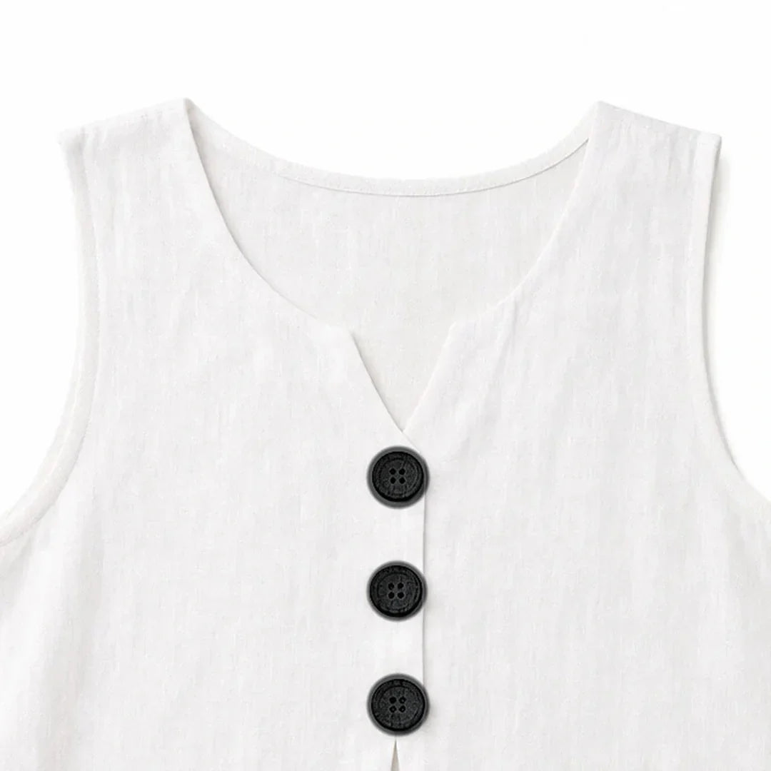 Dalisay | Sleeveless Button-Front Tank Top in product view 7