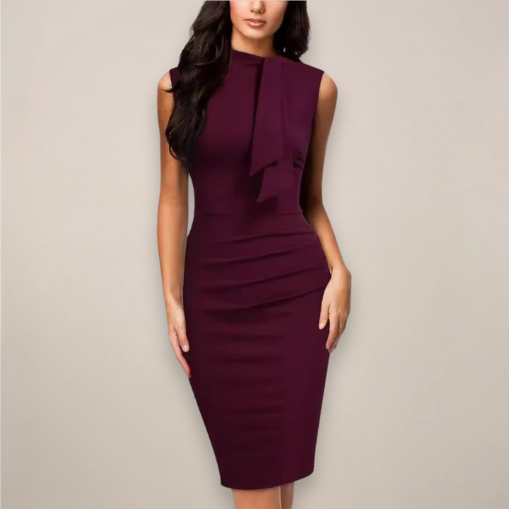 Dagny sleeveless sheath midi dress, front view