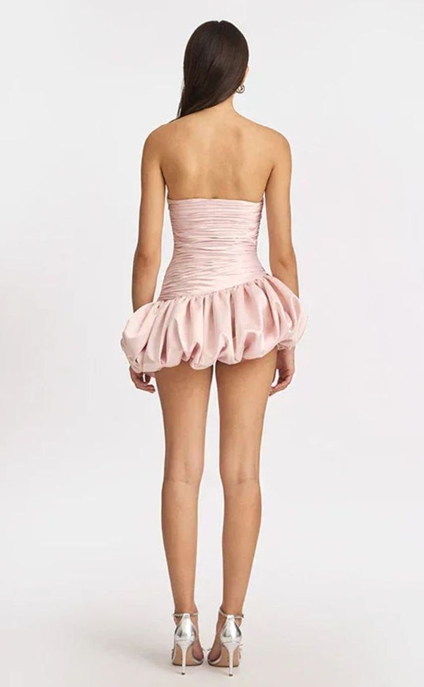 Emma | Strapless Ruched Balloon-Hem Mini Dress in product view 4