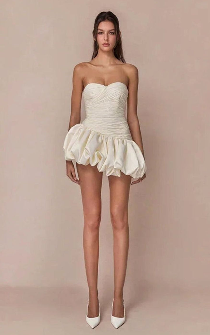 Emma | Strapless Ruched Balloon-Hem Mini Dress in product view 7