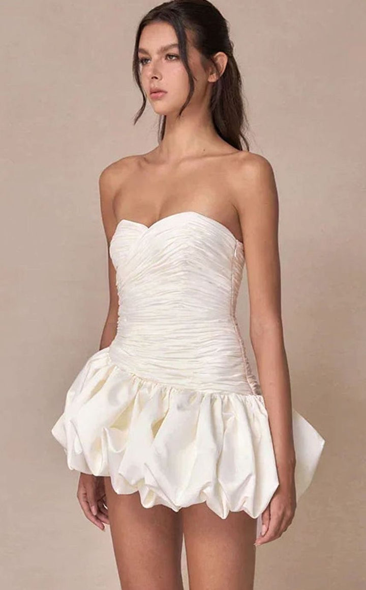 Emma | Strapless Ruched Balloon-Hem Mini Dress in product view 10