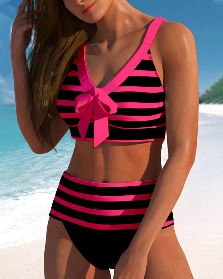 Regina | Striped High-Waisted Bikini in product view 10