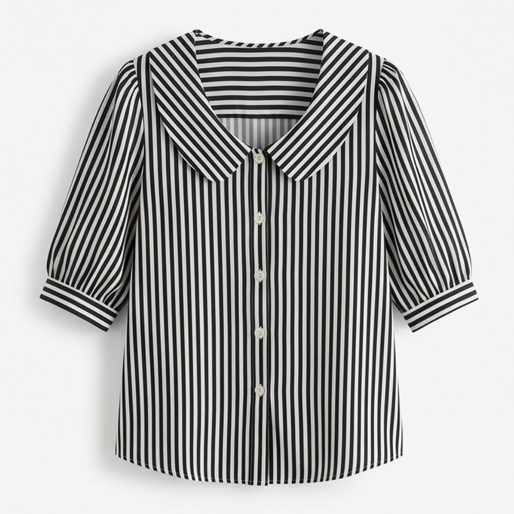 Opaline | Striped Sailor Collar Blouse in product view 12