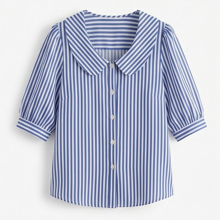Opaline | Striped Sailor Collar Blouse in product view 14