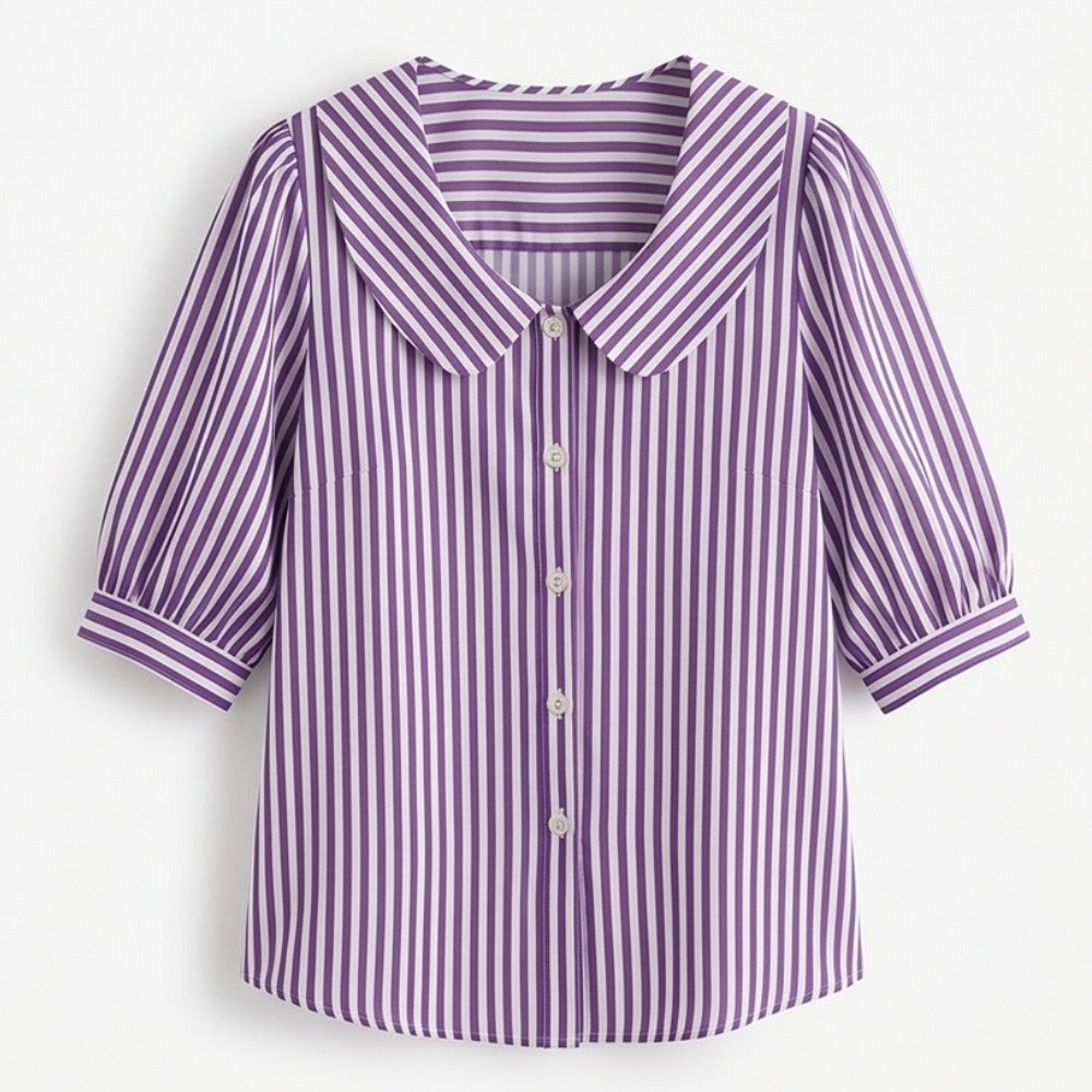 Opaline | Striped Sailor Collar Blouse in product view 16