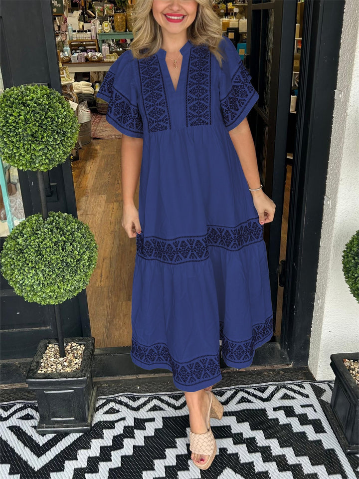 Idun summer boho v-neck midi dress, fifth view