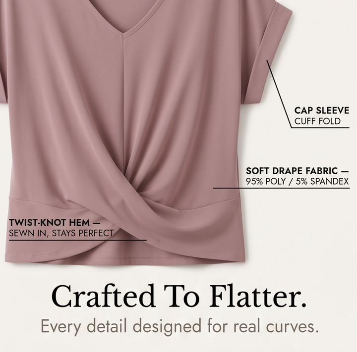 Gelinda | Twist Front V-Neck Cap Sleeve Top in product view 7