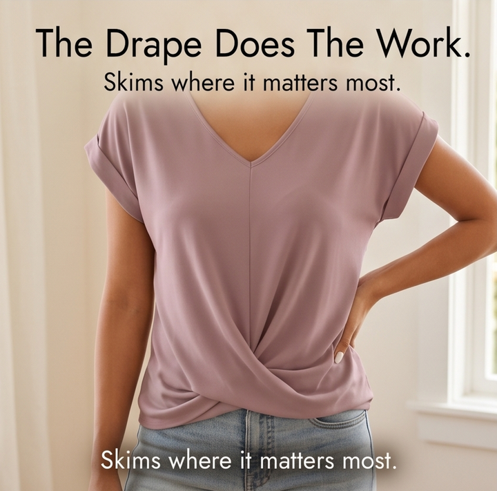 Gelinda | Twist Front V-Neck Cap Sleeve Top in product view 9