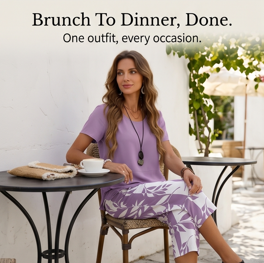 Merewyn | Two-Piece Tunic and Wide Leg Pants Set in product view 9