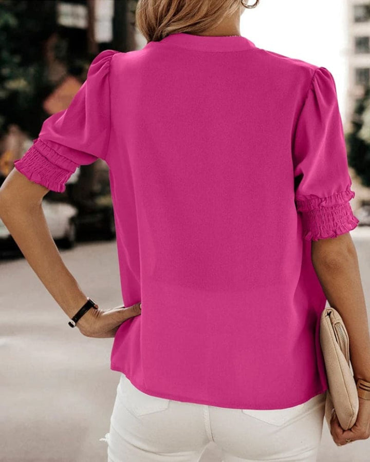 Juliette | V-Neck Puff Sleeve Chiffon Blouse - product image 3