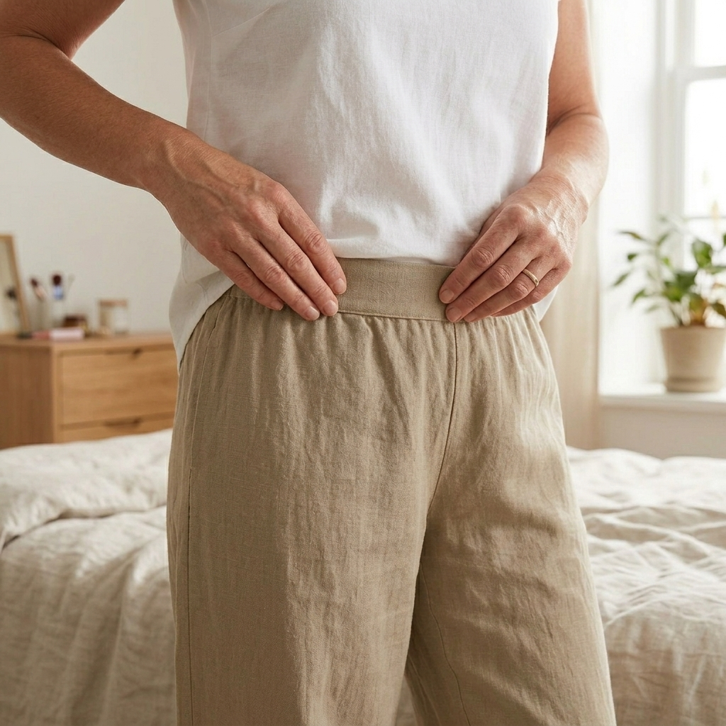 Brindis | Wide Leg Cropped Linen Pants in product view 3