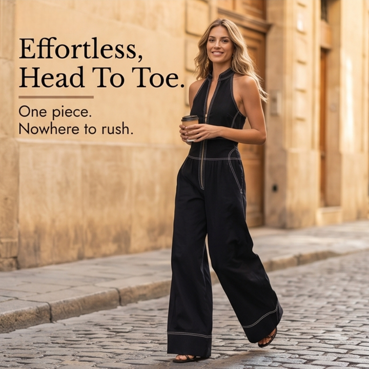Lorelei | Wide Leg Halter Jumpsuit in product view 8