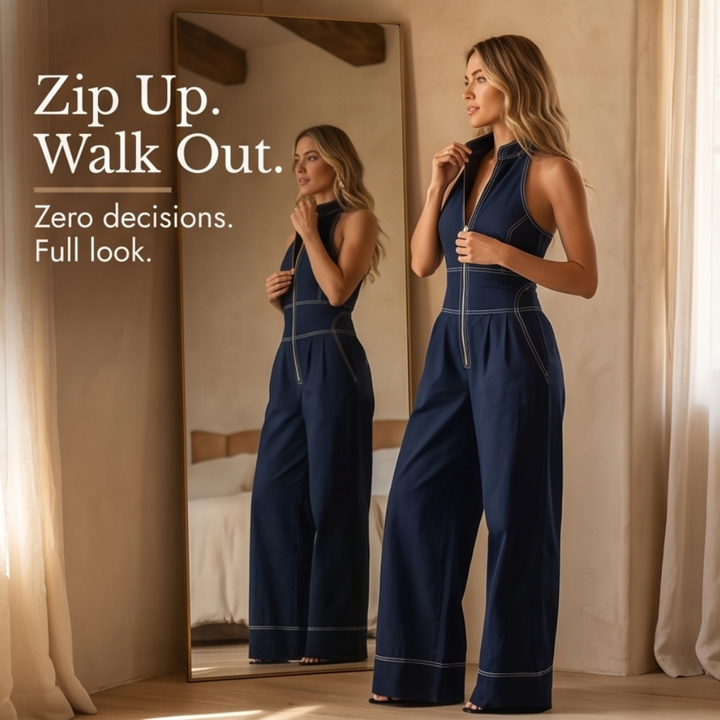 Lorelei | Wide Leg Halter Jumpsuit in product view 10